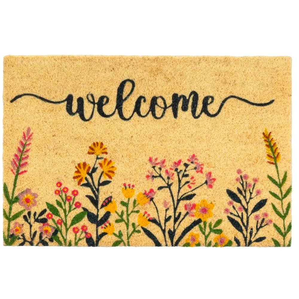 Paillasson coco fleurs welcome 60x40x1.5cm
