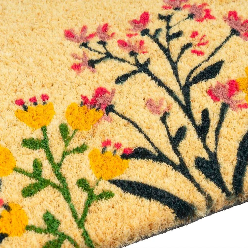 Paillasson coco fleurs welcome 60x40x1.5cm - Maisons du Monde