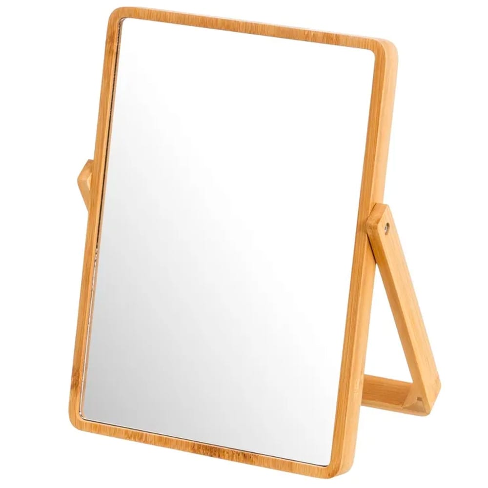 Miroir de maquillage à poser en bambou 20x2x27cm