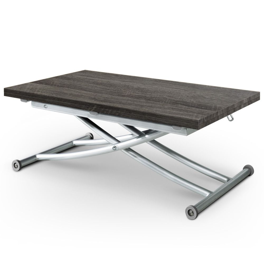 Table basse relevable bois vintage