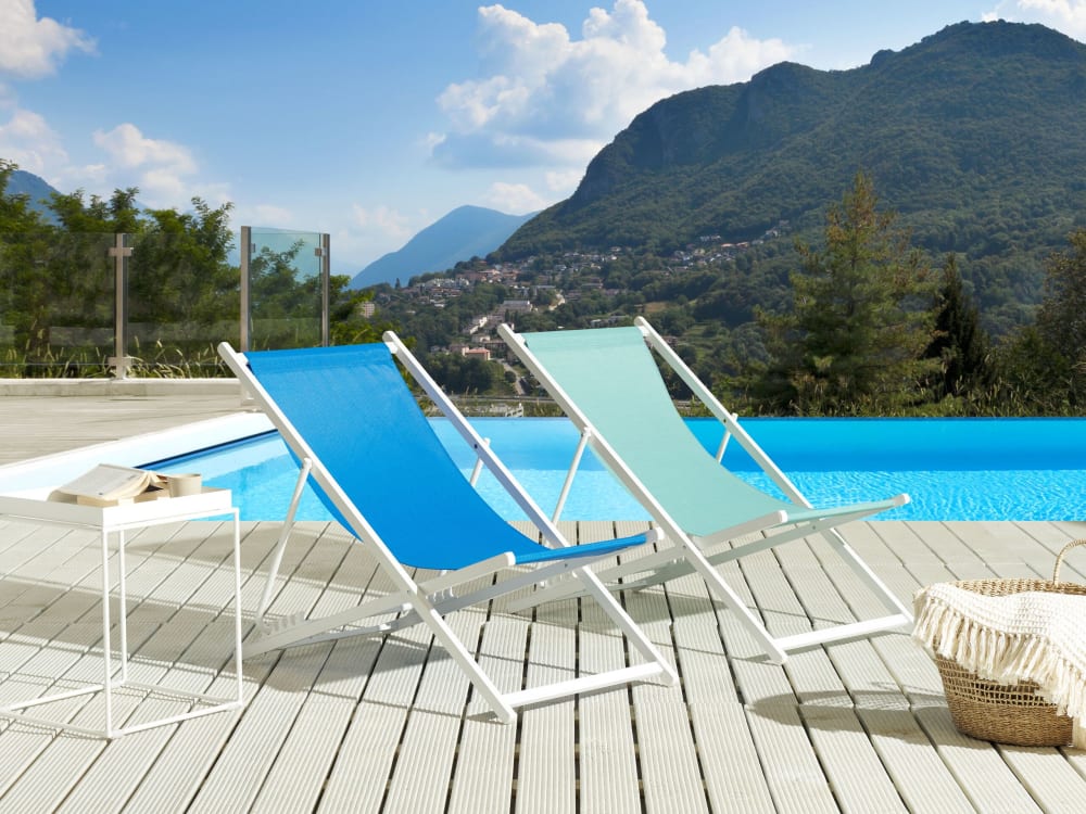 Chilienne pliante métal turquoise