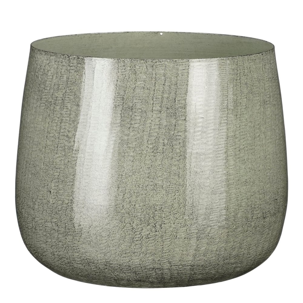 Cache-pot d'intérieur gris clair fer h22xl24xl24cm