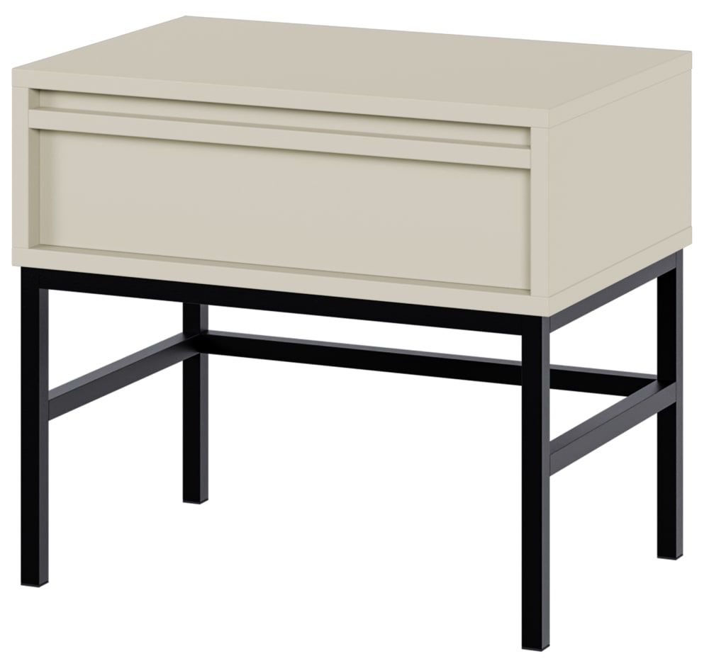 Table de chevet avec tiroir et cadre grège 50x34 cm