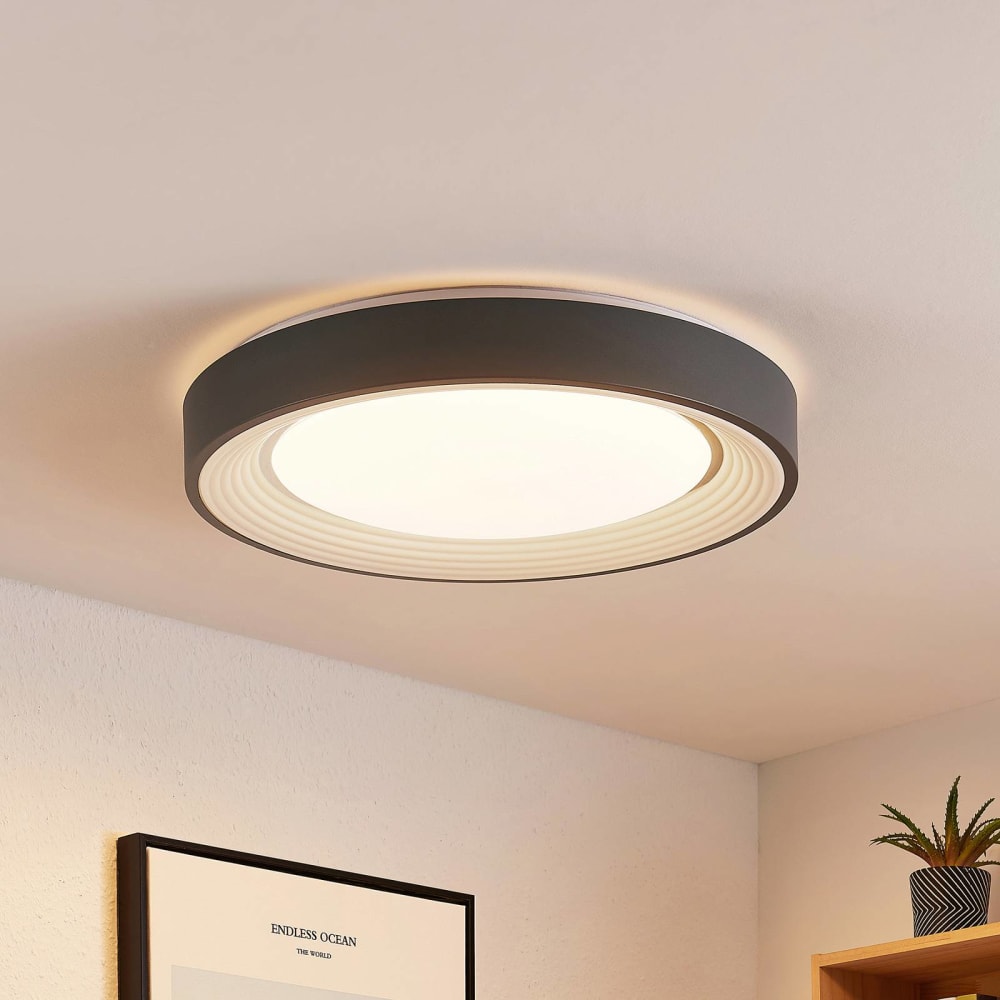 Plafonnier led en métal gris - Maisons du Monde