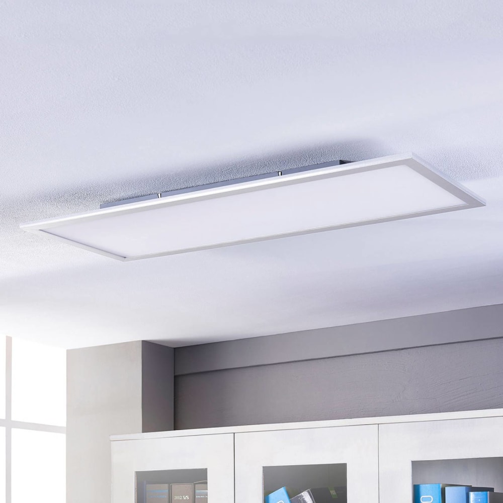 Lindby LED Panel aus Kunststoff, grau style modern - Pvc - Polyvinlychlorid