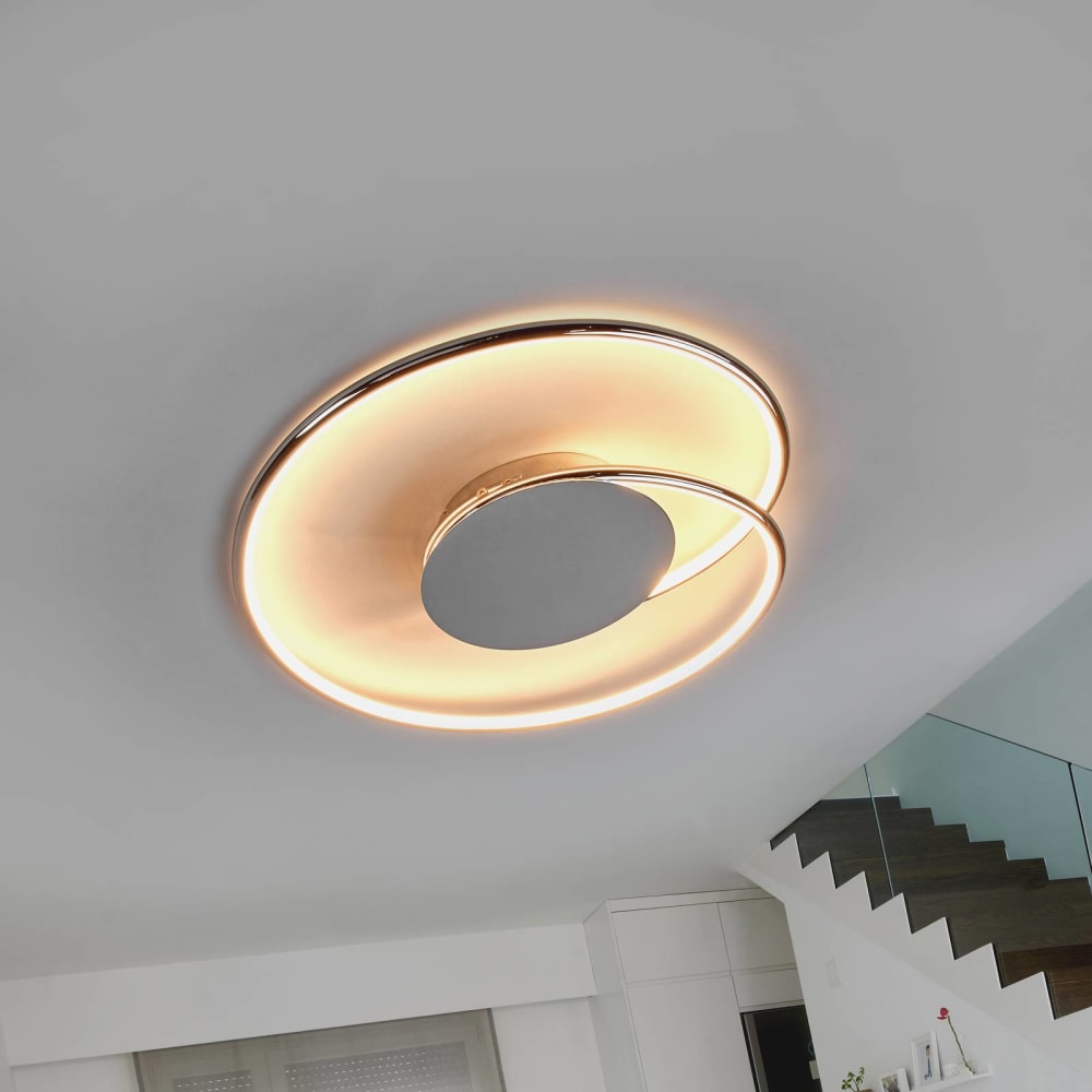 Plafonnier led en métal argent - Maisons du Monde