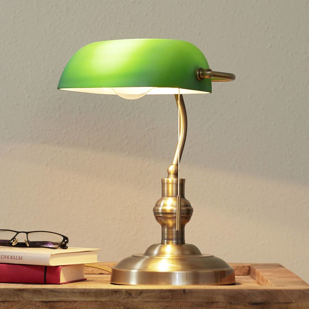 Lindby Tischlampe aus Metall, bronze style vintage Braun Metall