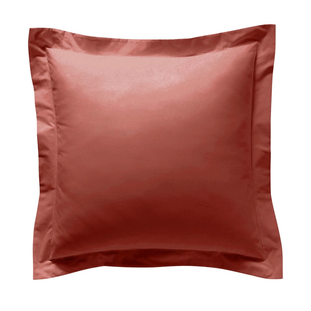Taie volant en coton orange sienne 63x63cm