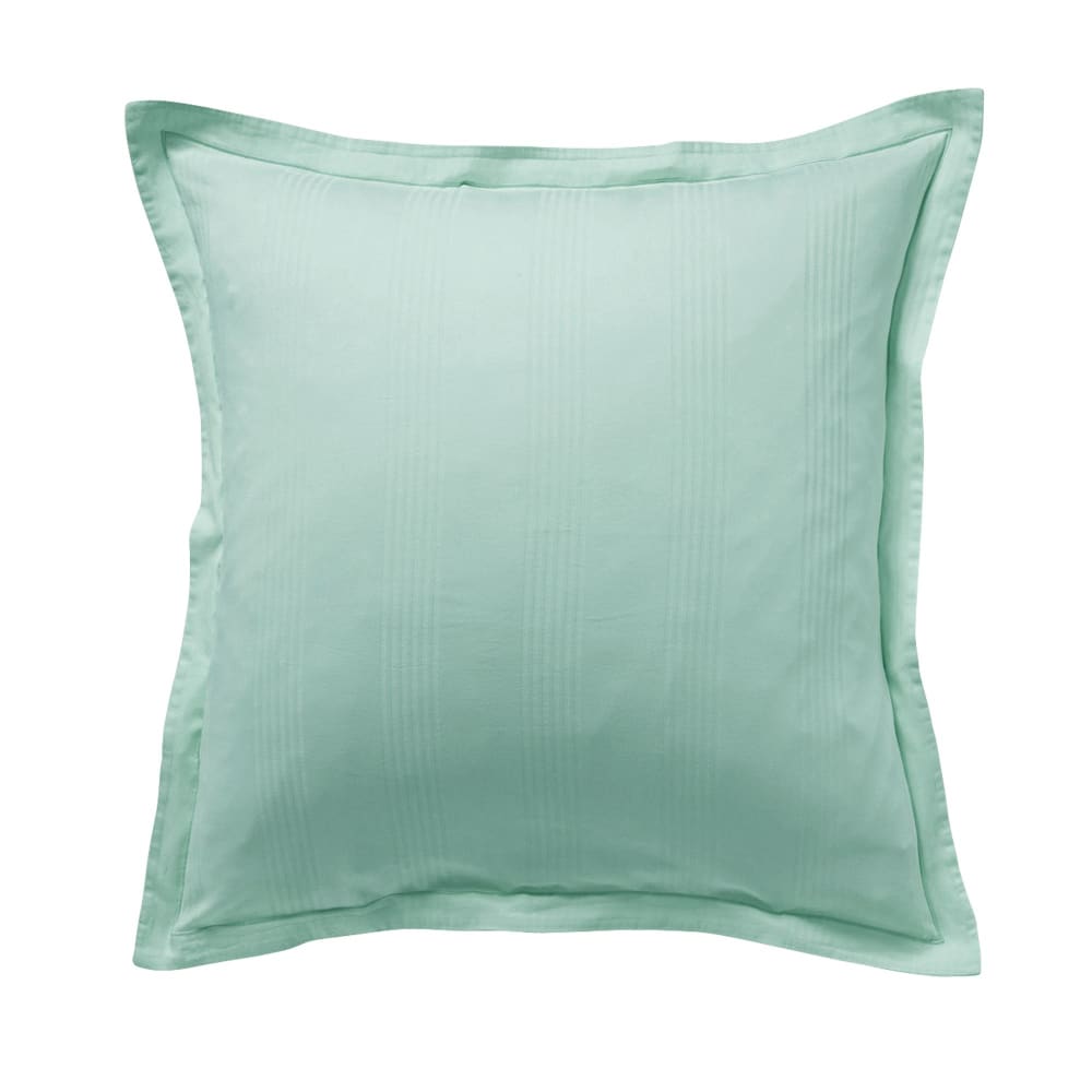 Taie volant en coton bleu céladon 50x70cm
