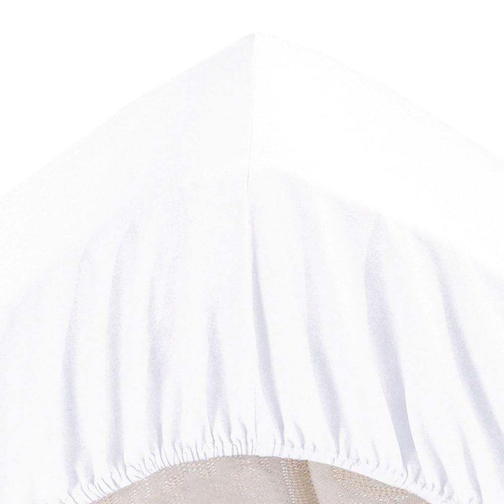 Drap-housse grand bonnet en coton blanc 180x200x32cm