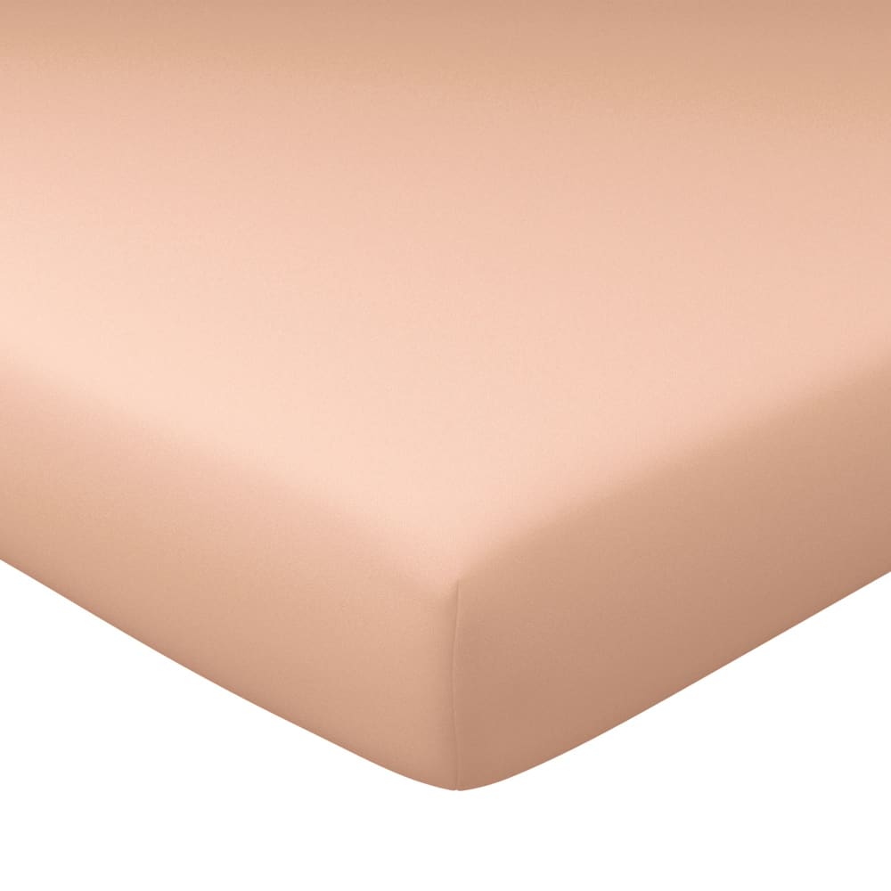Drap-housse grand bonnet en coton rose nude 140x200x32cm