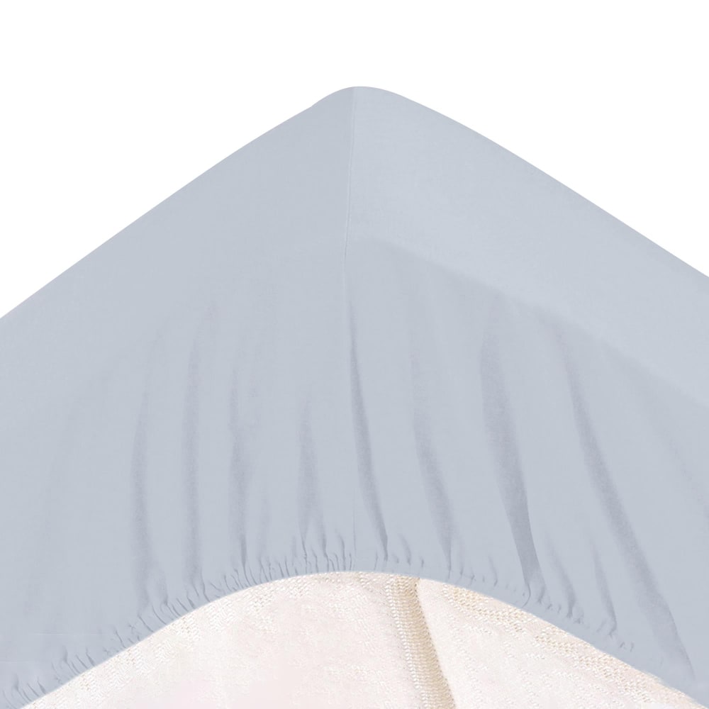 Drap-housse grand bonnet en coton gris perle 180x200x32cm