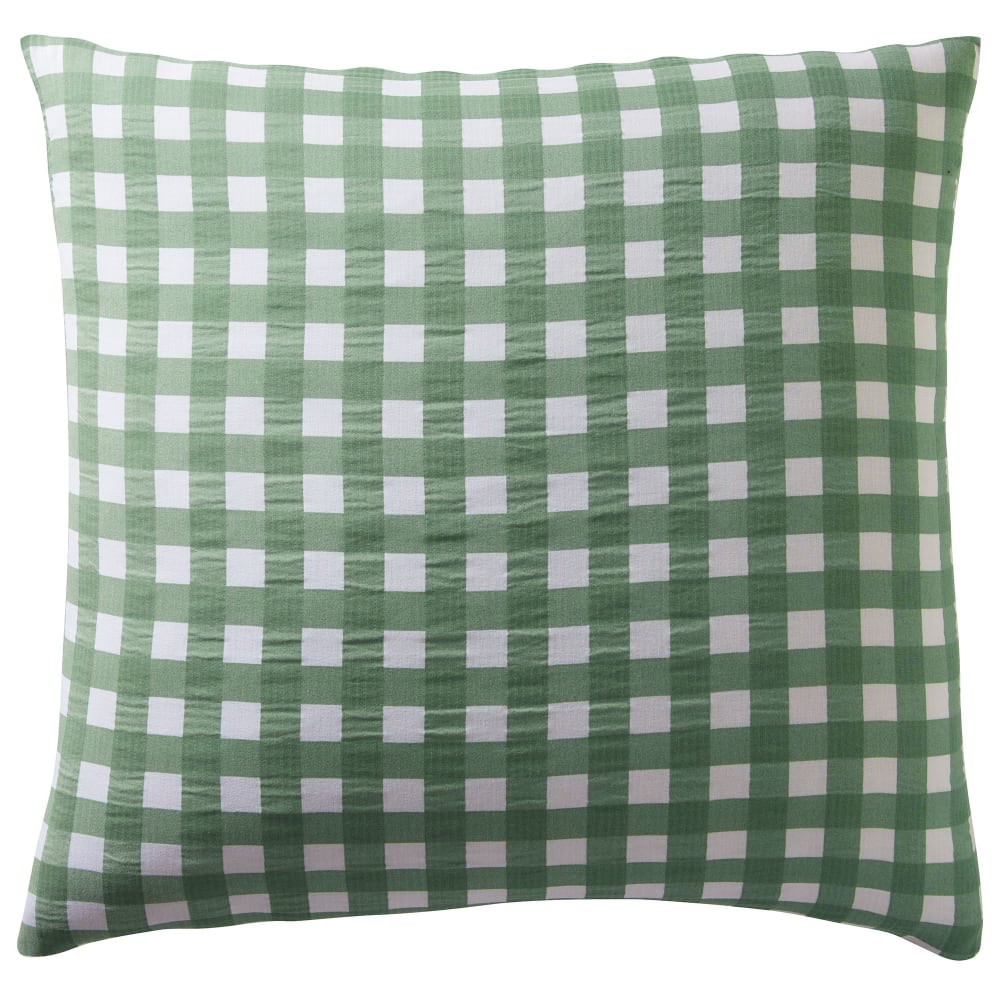 Taie sac en coton vert céladon 63x63cm