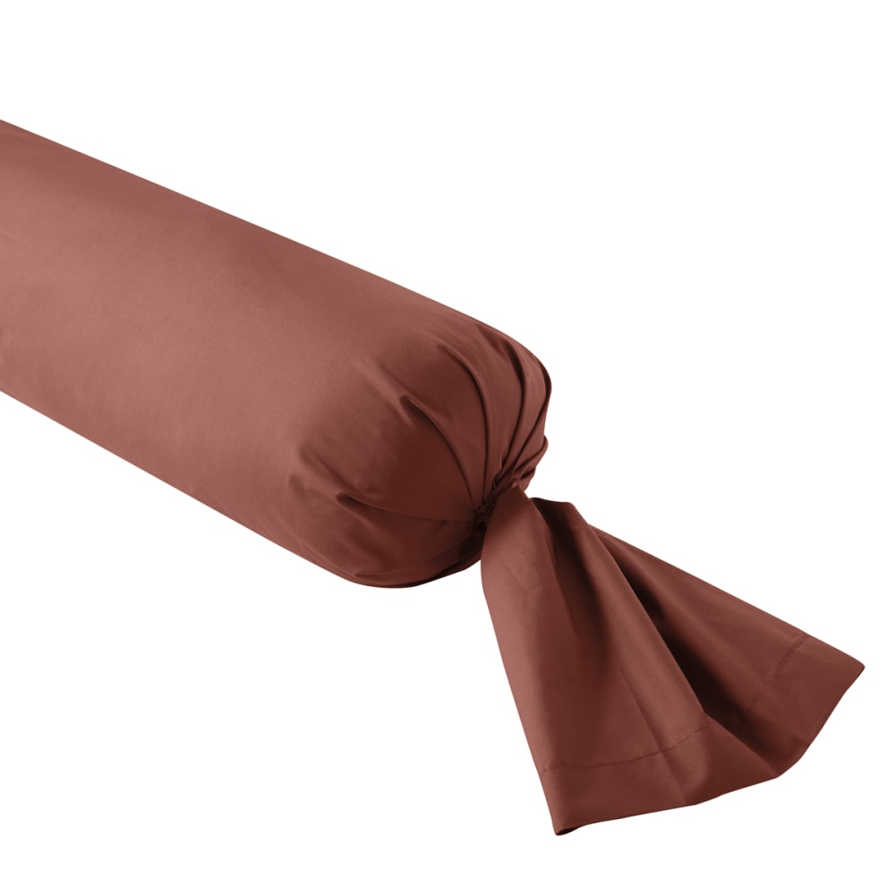 Taie de traversin percale brique 160 cm