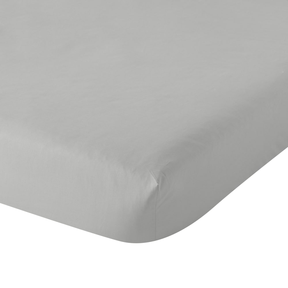 Drap housse percale pierre 120x190 cm