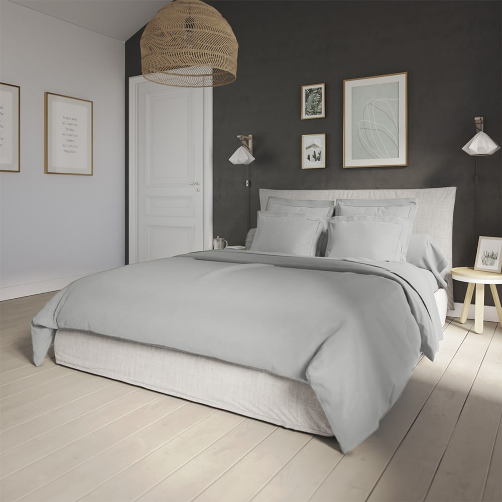 Housse de couette percale pierre 240x260 cm