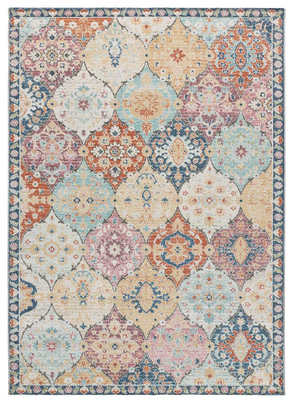Tapis d'extérieur vintage oriental multicolore 80x150 cm