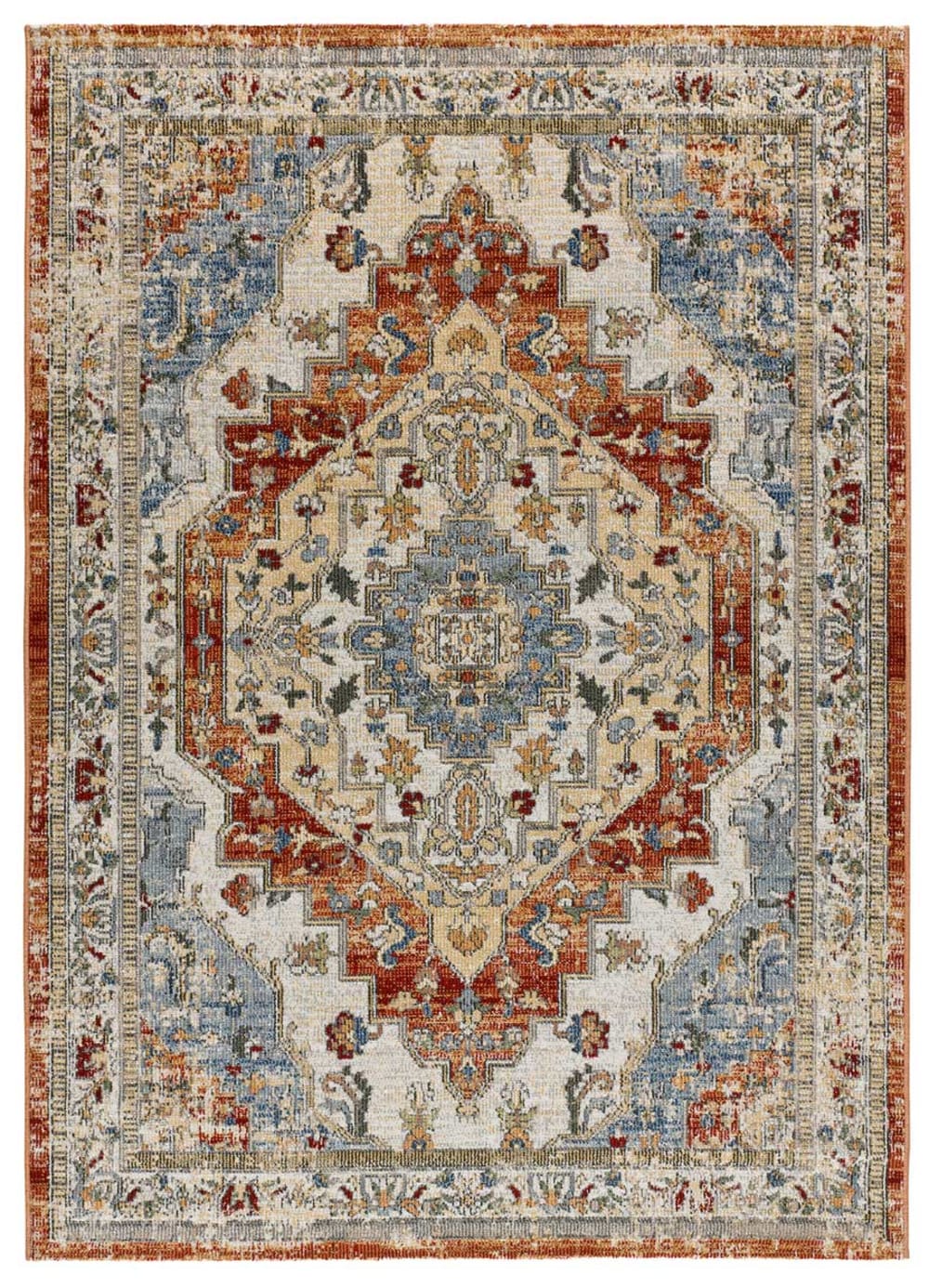 Tapis d'extérieur vintage oriental rouille 80x150 cm