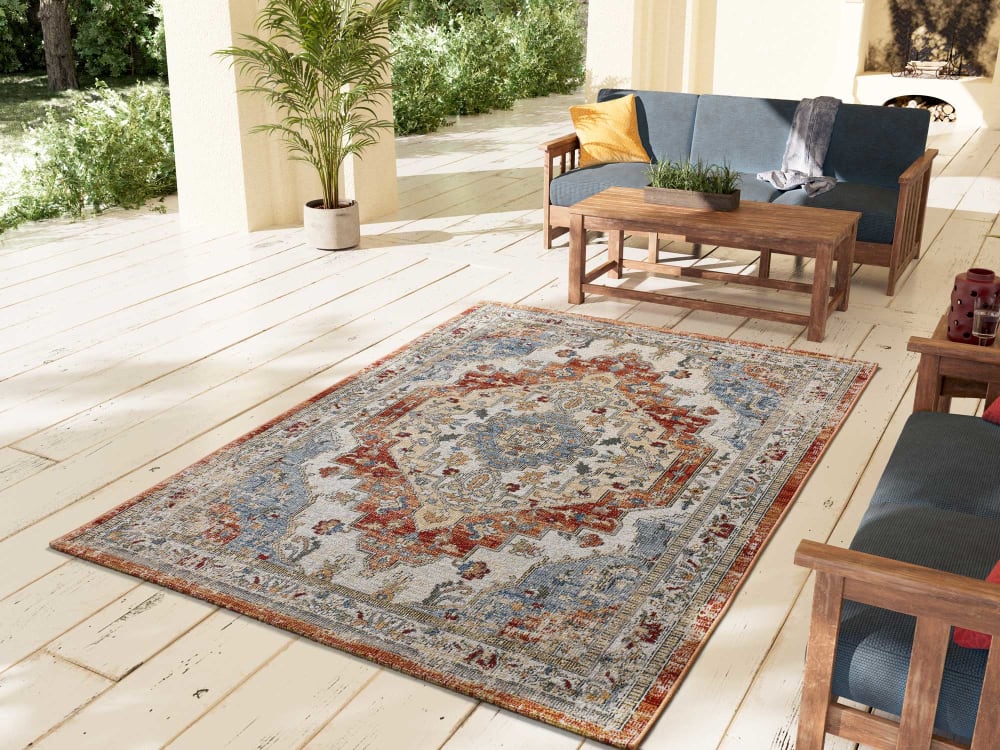 Tapis d'extérieur vintage oriental rouille 80x150 cm - Maisons du Monde