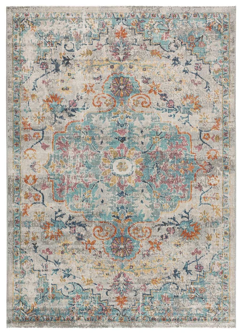 Tapis d'extérieur vintage bleu/beige/multicolore 200x290 cm