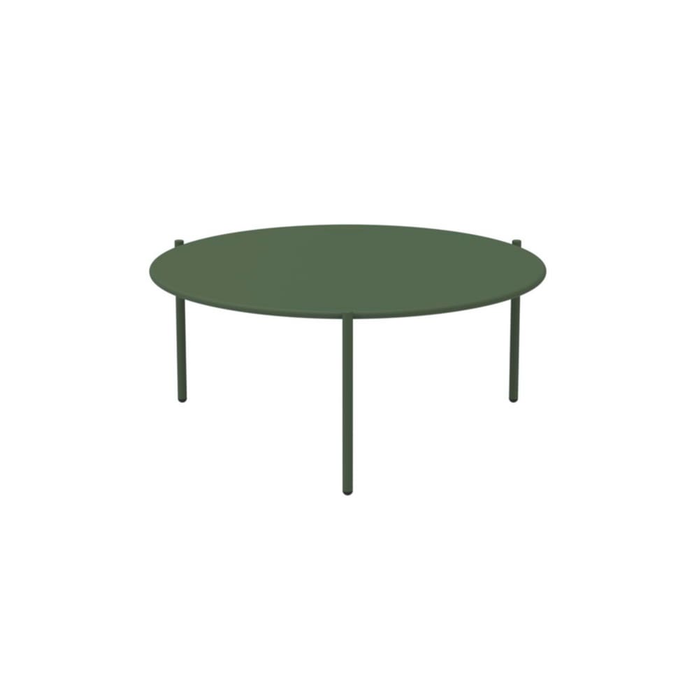 Table basse ronde empilable en métal 90x90 cm 40h menthe