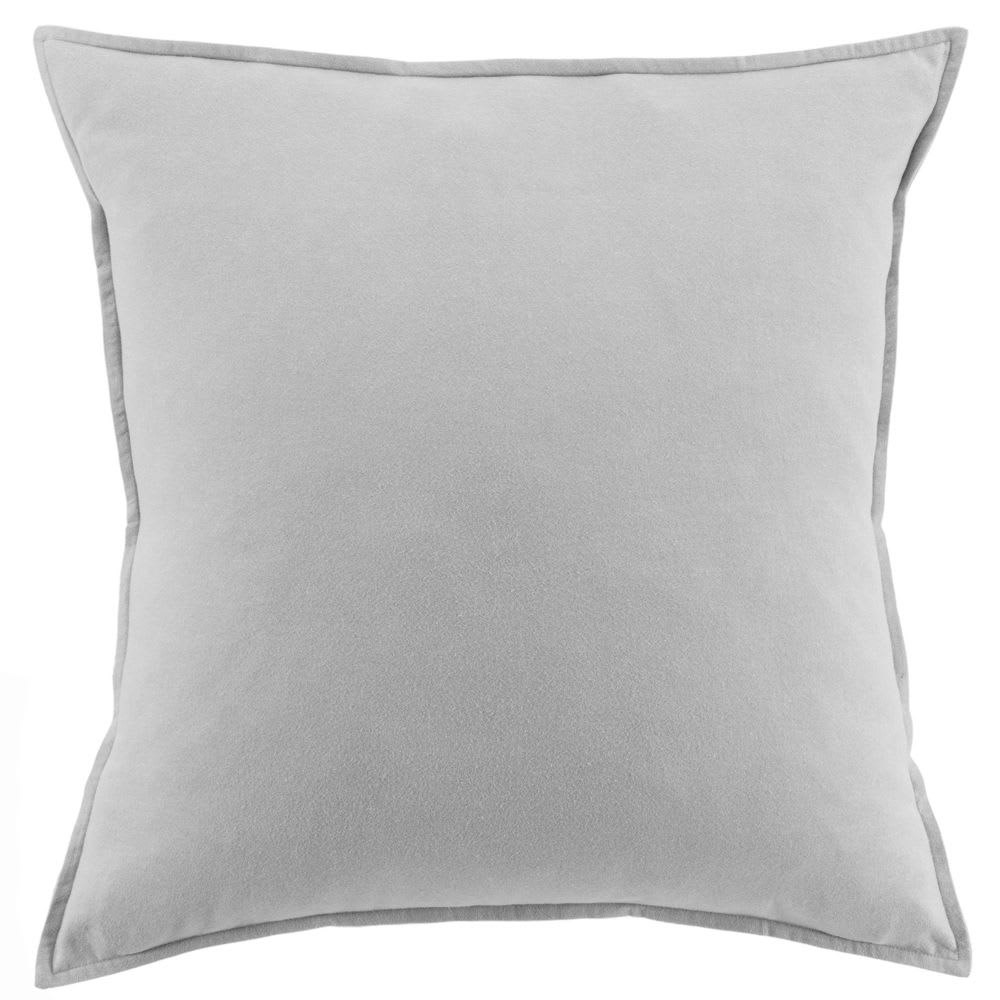 Taie d'oreiller flanelle de coton unie 63x63 cm