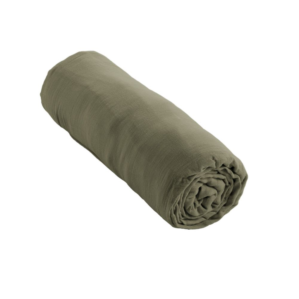 Drap housse gaze de coton uni 90x190 cm — vue 4