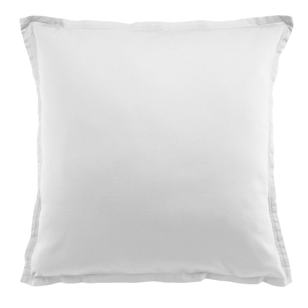 Taie d'oreiller satin de coton unie 65x65 cm