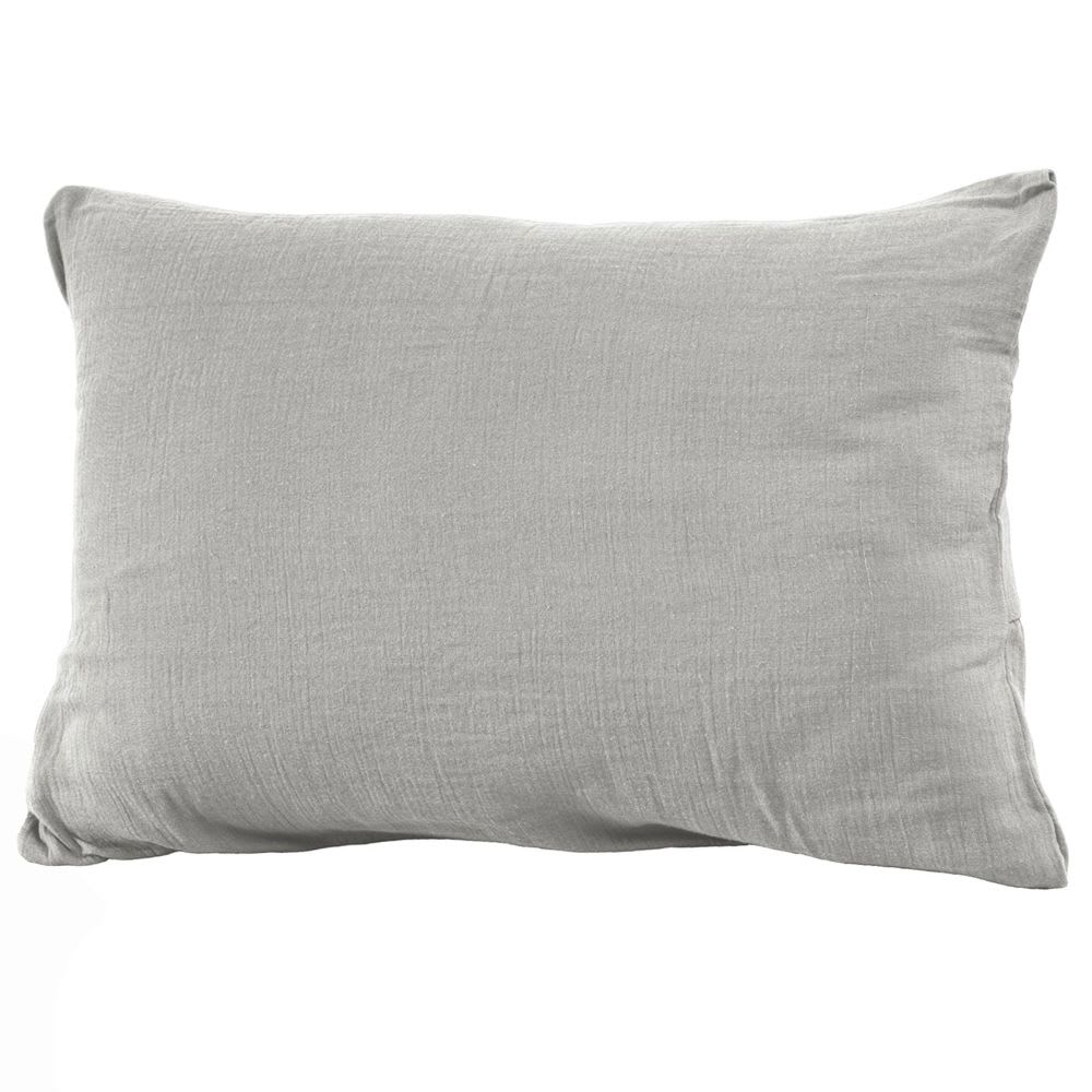 Taie d'oreiller gaze de coton unie 50x70 cm