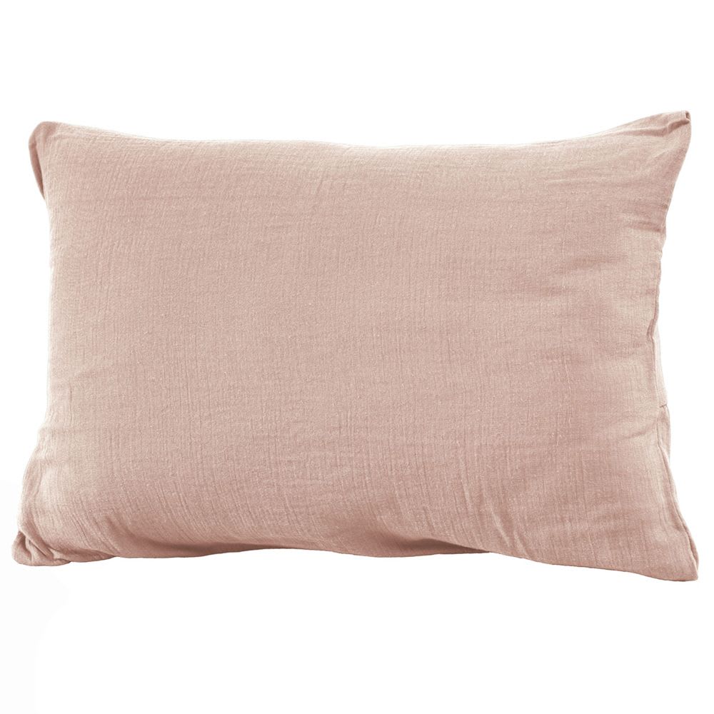 Taie d'oreiller gaze de coton unie 50x70 cm