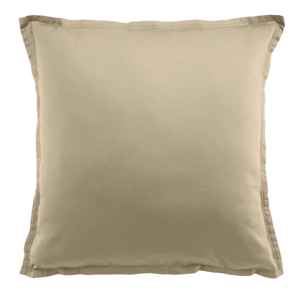 Taie d'oreiller satin de coton unie 65x65 cm