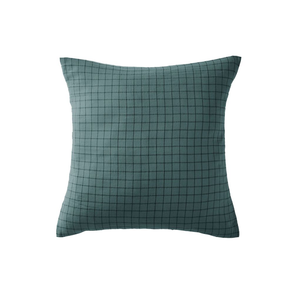 Taie d'oreiller gaze de coton à petits carreaux 60x60 cm