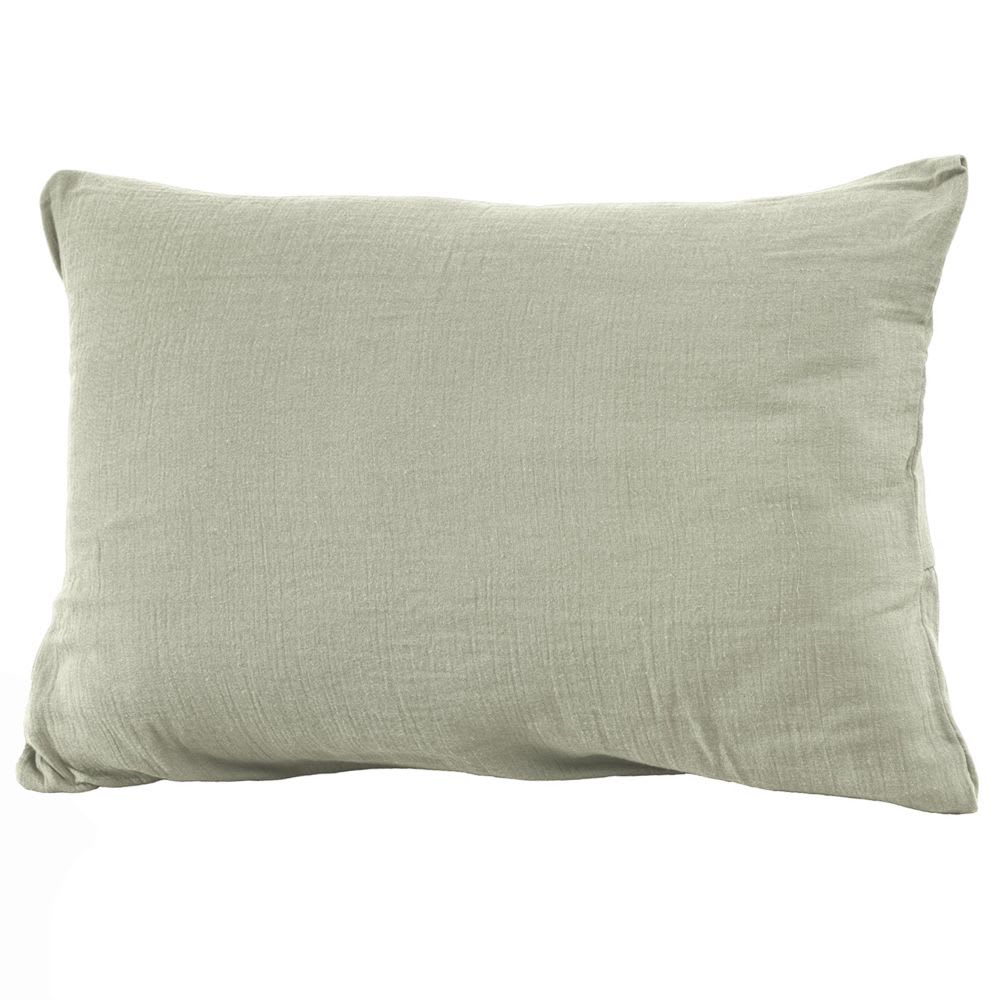 Taie d'oreiller gaze de coton unie 50x70 cm