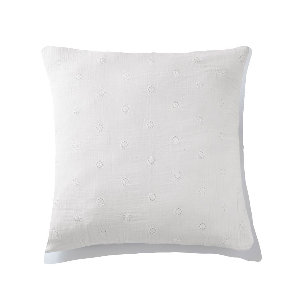 Taie d'oreiller gaze de coton à fleurs 60x60 cm