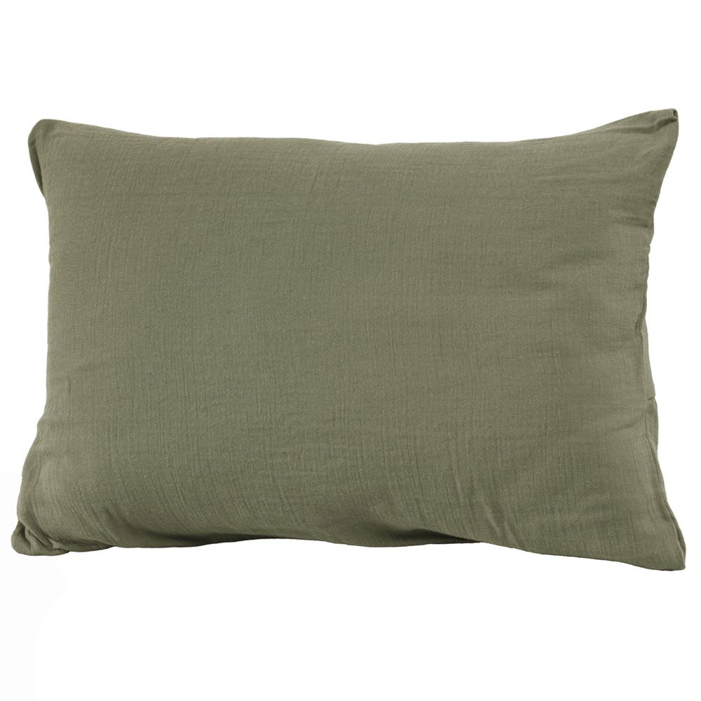 Taie d'oreiller gaze de coton unie 50x70 cm