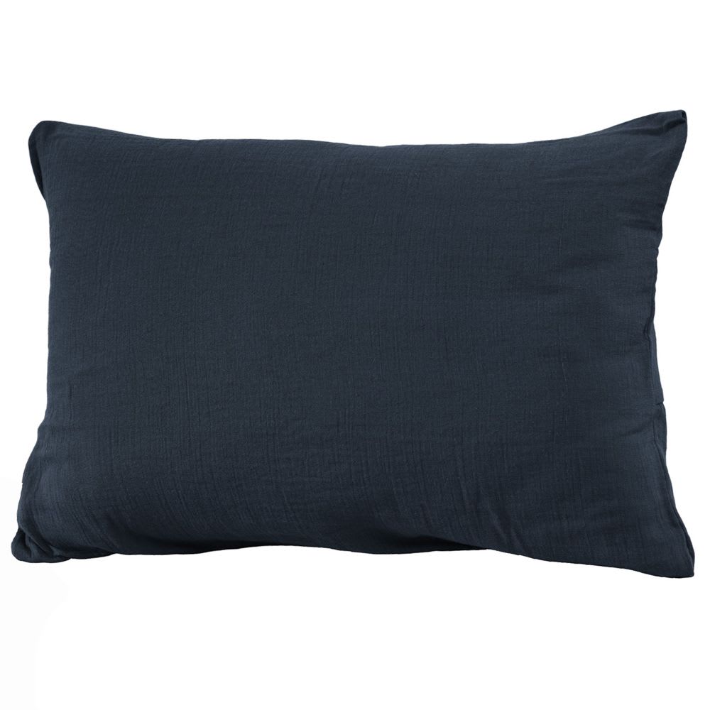 Taie d'oreiller gaze de coton unie 50x70 cm