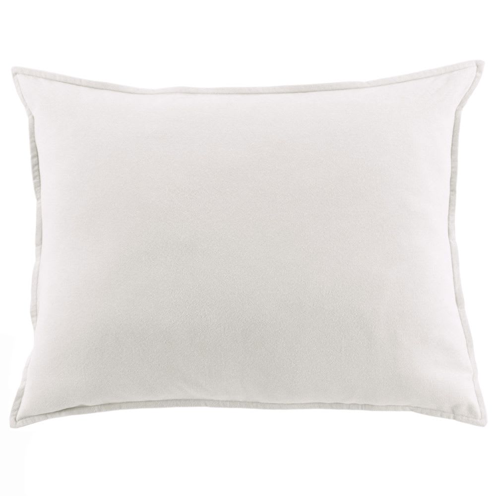 Taie d'oreiller flanelle de coton unie 50x70 cm