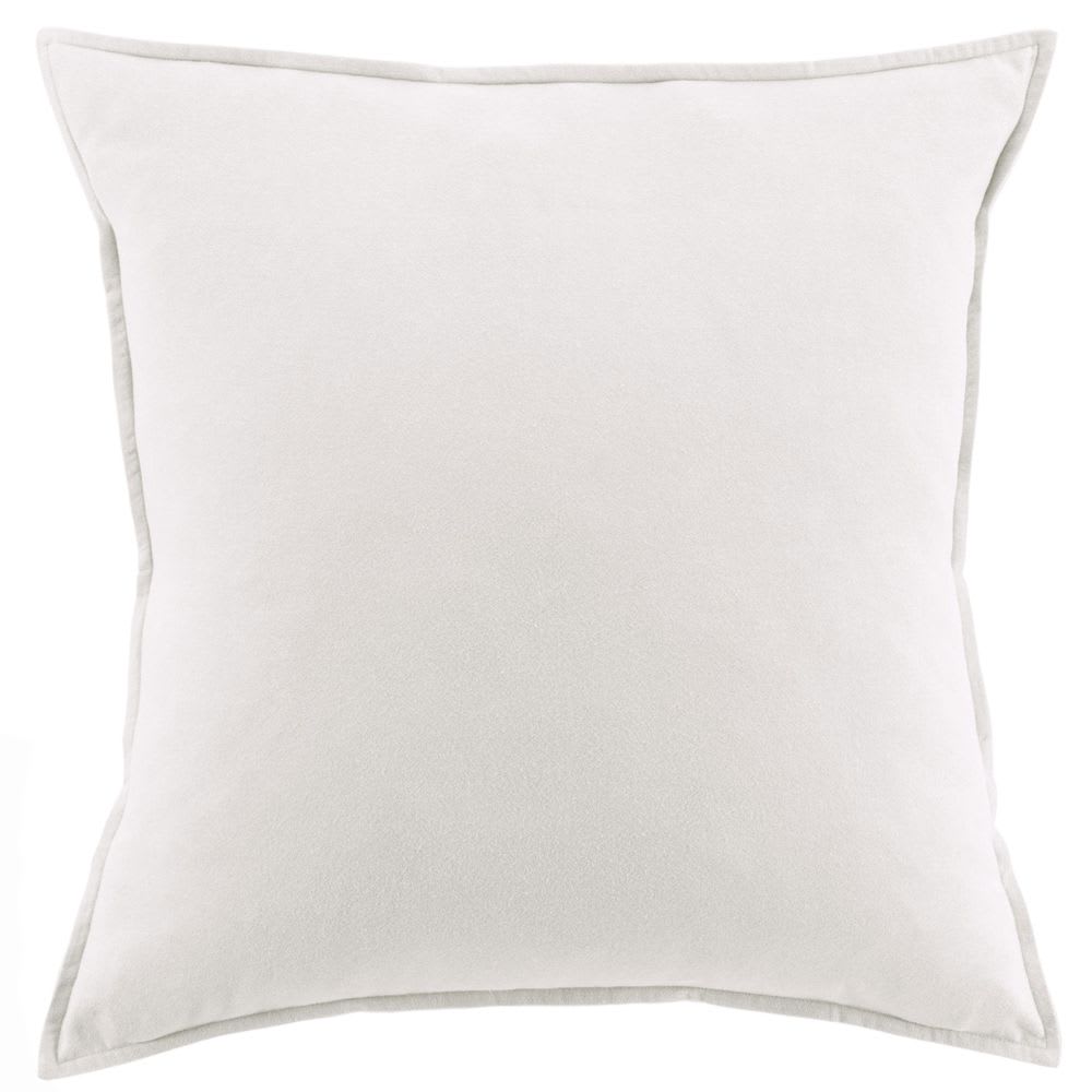 Taie d'oreiller flanelle de coton unie 63x63 cm