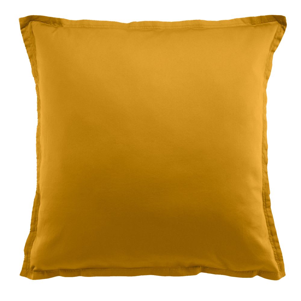 Taie d'oreiller satin de coton unie 65x65 cm