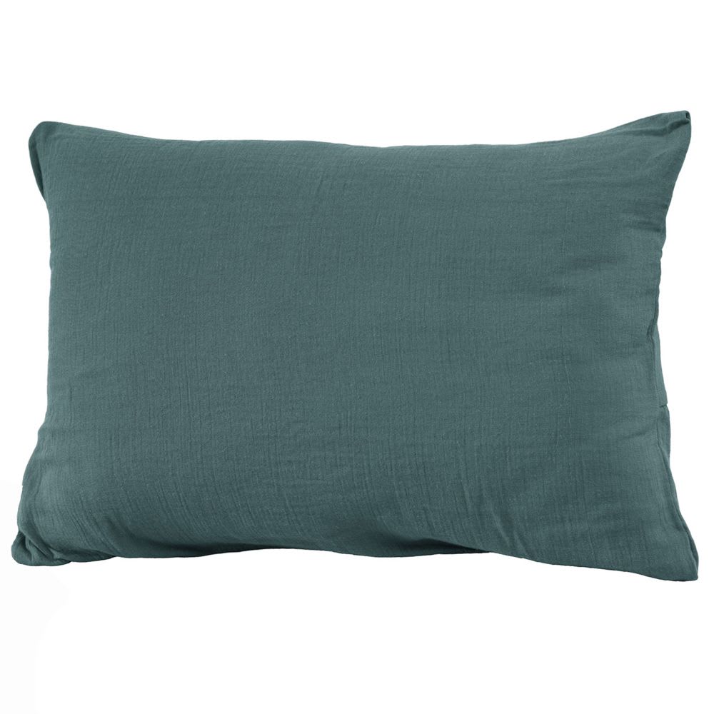 Taie d'oreiller gaze de coton unie 50x70 cm