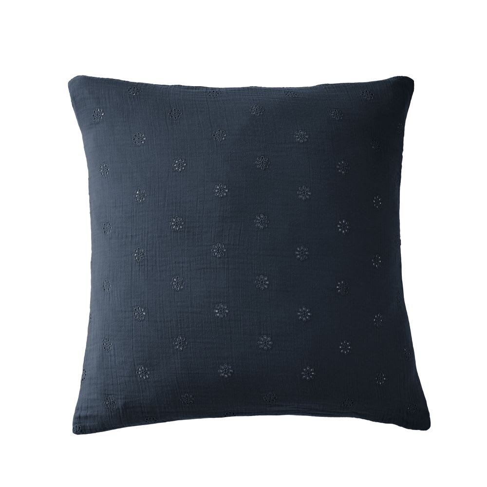 Taie d'oreiller gaze de coton à fleurs 60x60 cm