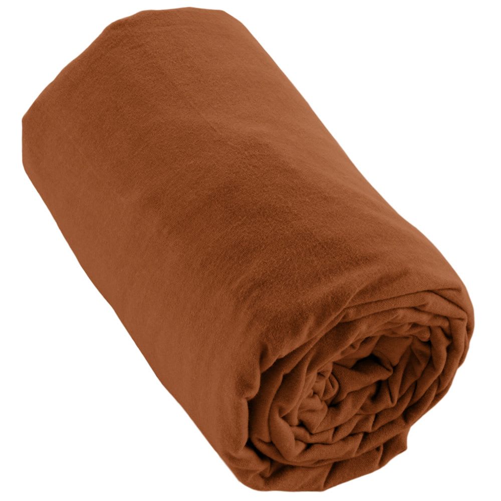 Drap housse flanelle de coton uni 140x190 +30 cm - Maisons du Monde