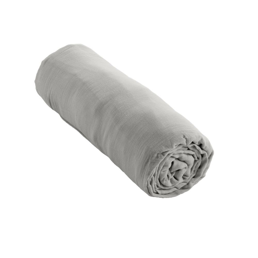 Drap housse gaze de coton uni 90x190 cm — vue 4
