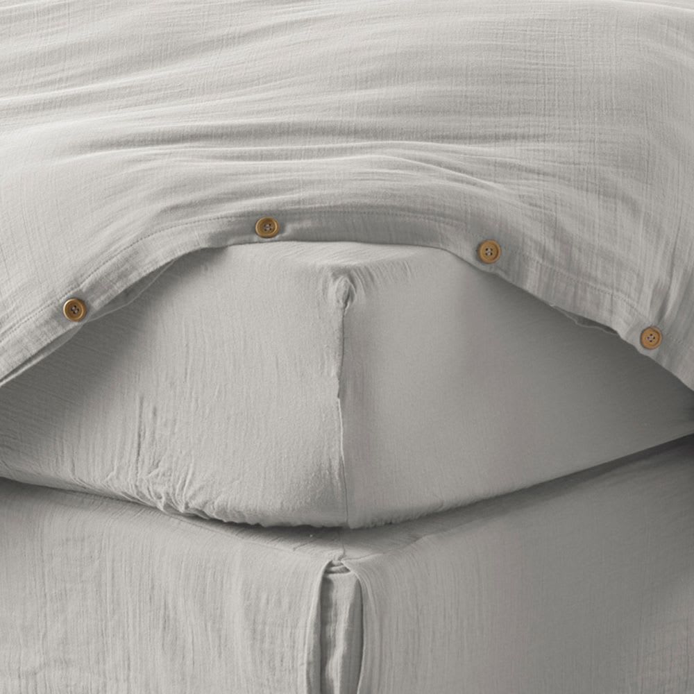 Drap housse gaze de coton uni 140x190 cm