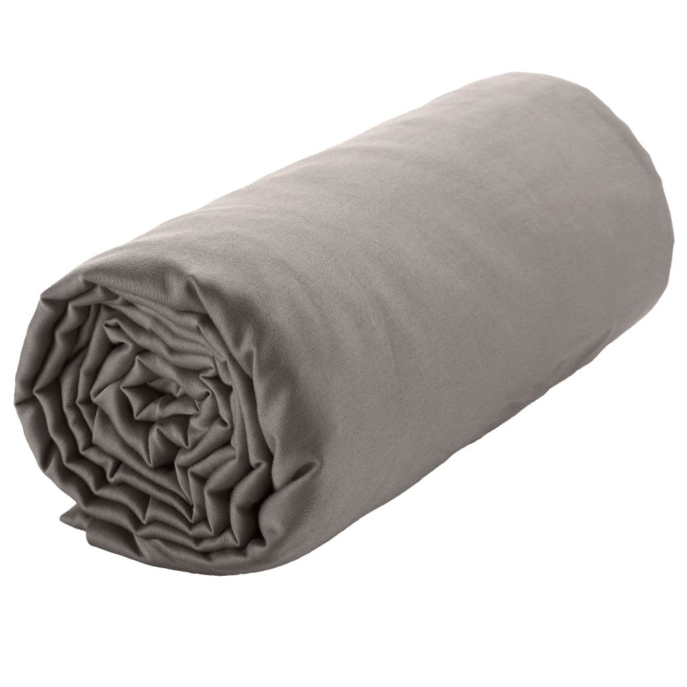 Drap housse satin de coton uni 140x190 cm - Maisons du Monde