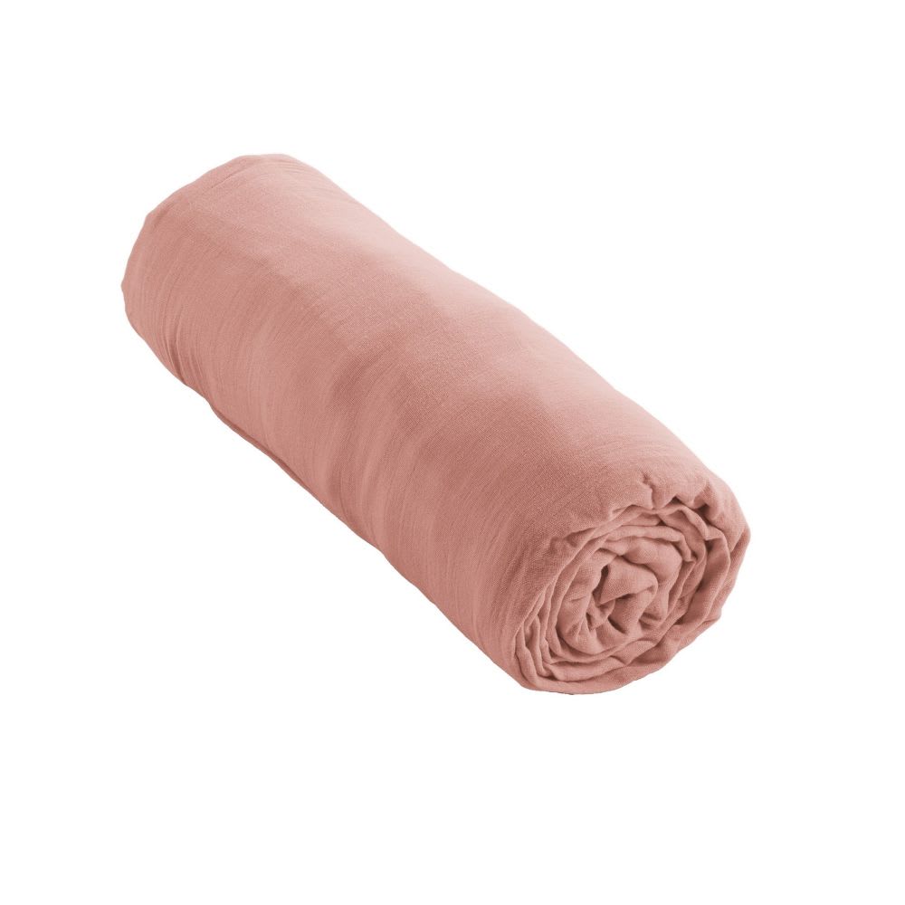 Drap housse gaze de coton uni 180x200 cm — vue 4