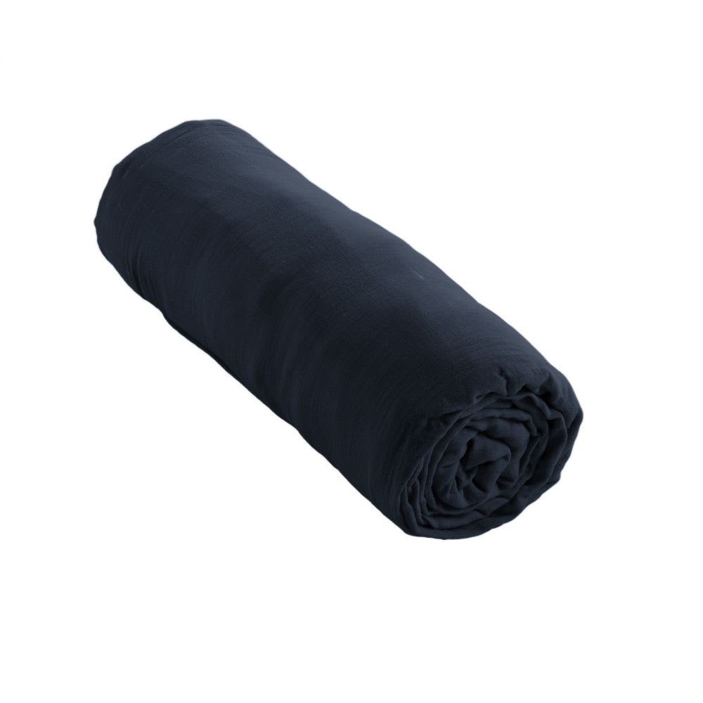 Drap housse gaze de coton uni 180x200 cm — vue 4