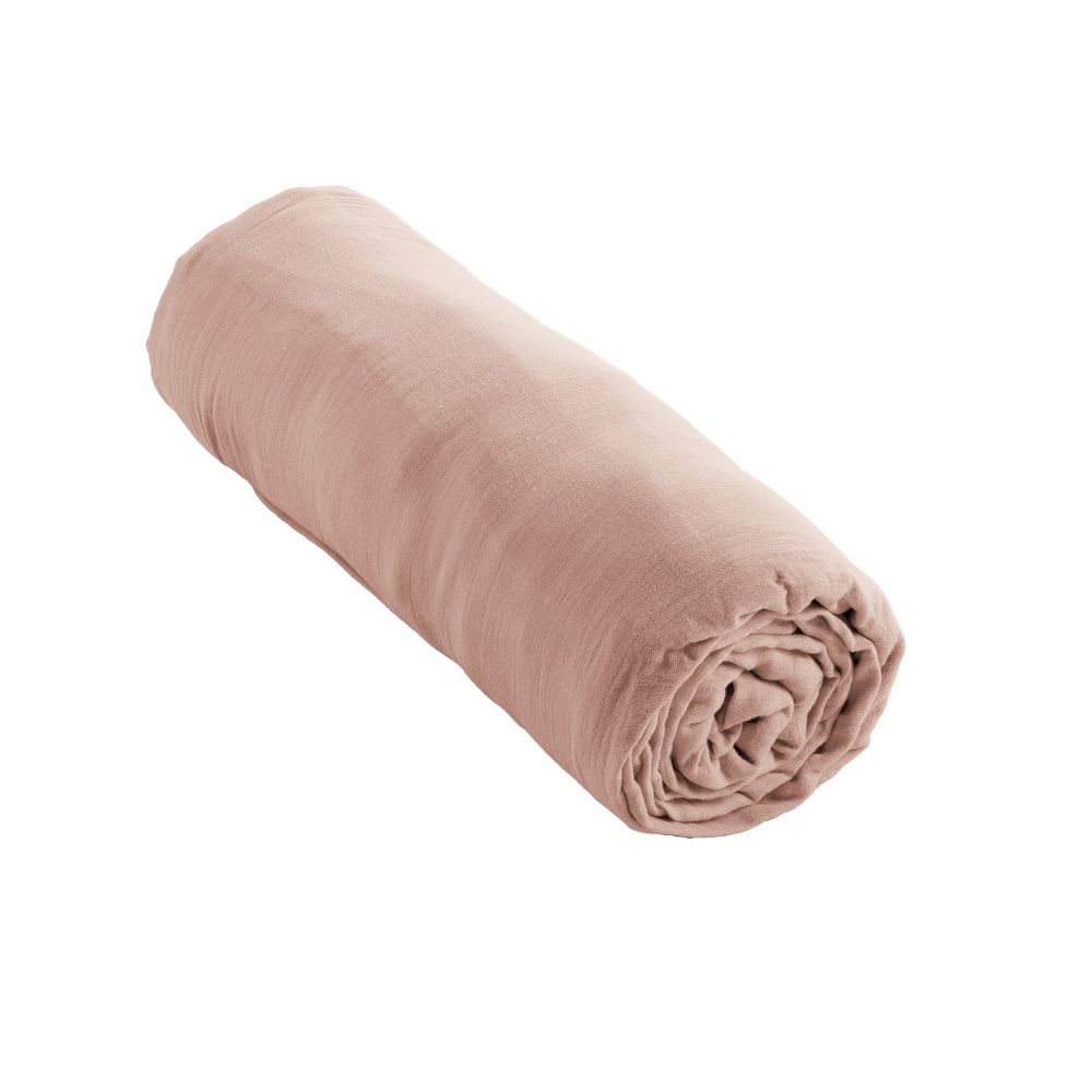 Drap housse gaze de coton uni 90x190 cm — vue 4