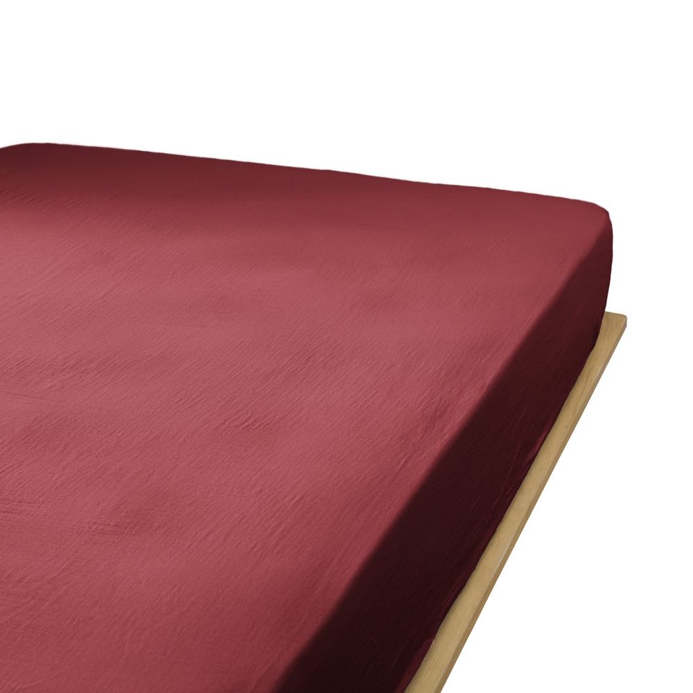 Drap housse gaze de coton uni 160x200 cm — vue 3