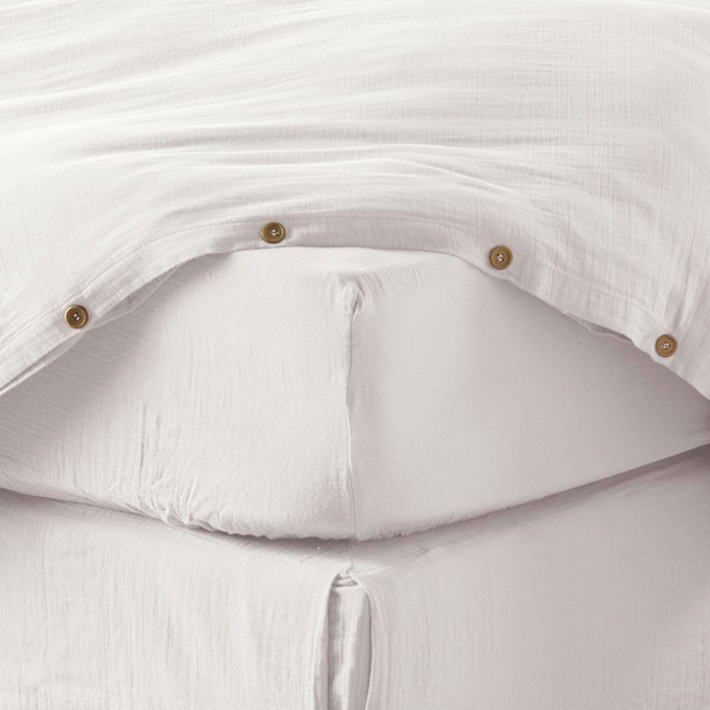 Drap housse gaze de coton uni 140x190 cm